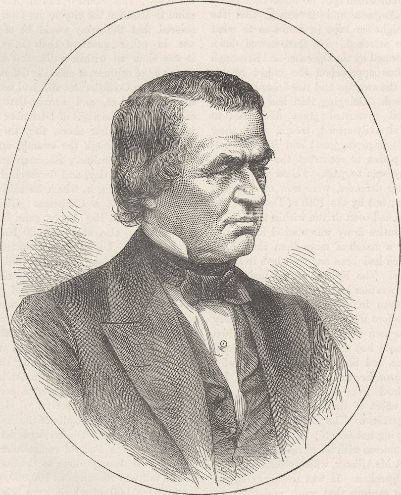 POLITICS. Civil War. Andrew Johnson c1880 old antique vintage print picture